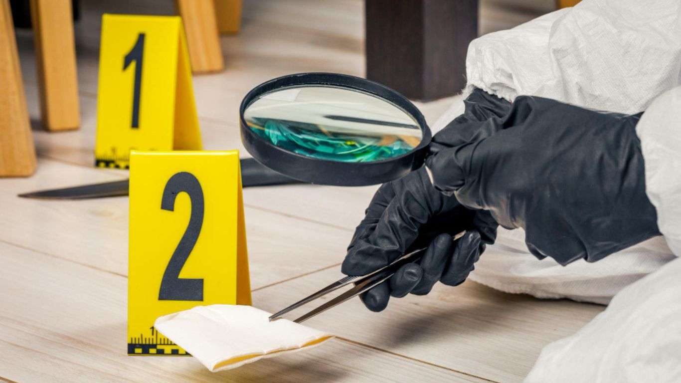 Forensic team examining evidence during trauma scene cleanup in San Francisco